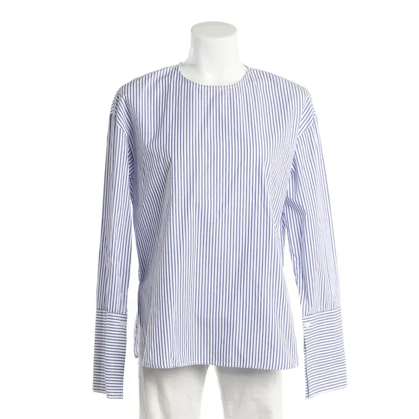Blouse, in Blue, Cotton, Closed