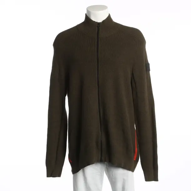 Cardigan, in Dark Green, Cotton, Hugo Boss