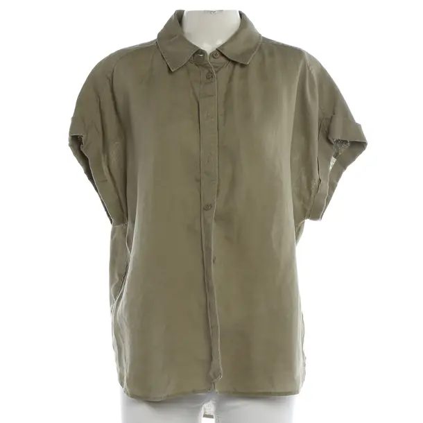 Blouse, in Green, Linen, Closed