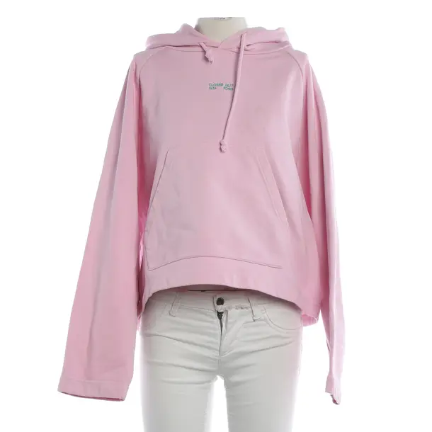 Felpa con cappuccio, in Rosa chiaro, Cotone, Chiuso