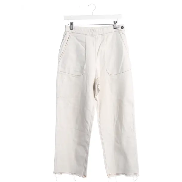 Straight Fit Jeans, in Beige, Cotton, Odeeh
