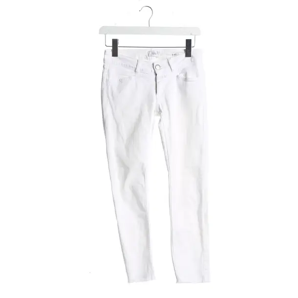 Jeans straight fit, in Bianco, Cotone, Chiuso