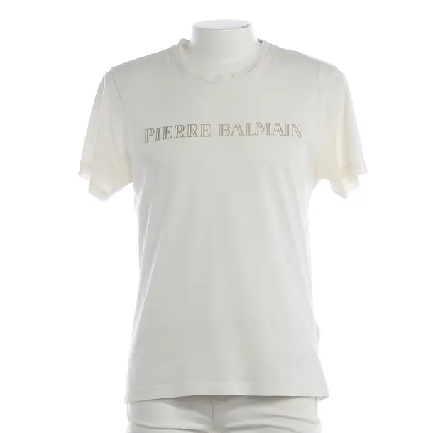 T-Shirt, in Cream, Cotton, Pierre Balmain