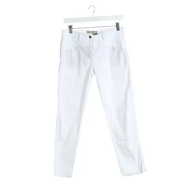 Jeans straight fit, in Bianco, Cotone, Chiuso