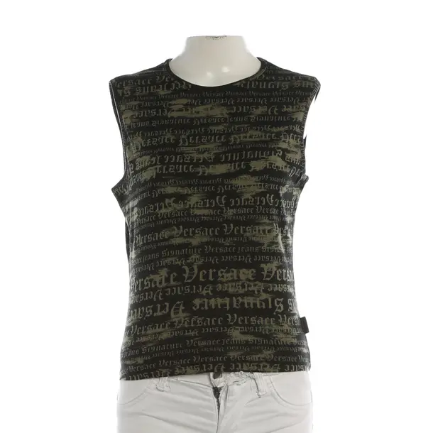 Top, in Dark Green, Cotton, Versace
