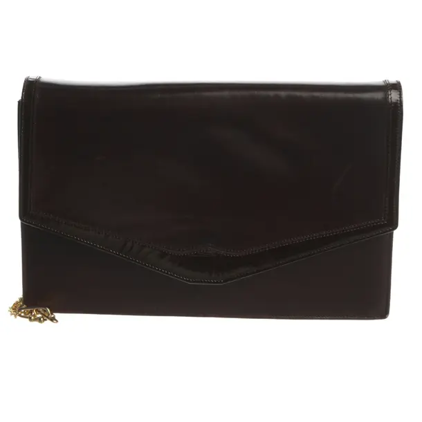 Schultertasche, in Dunkelbraun, Leder, Bally