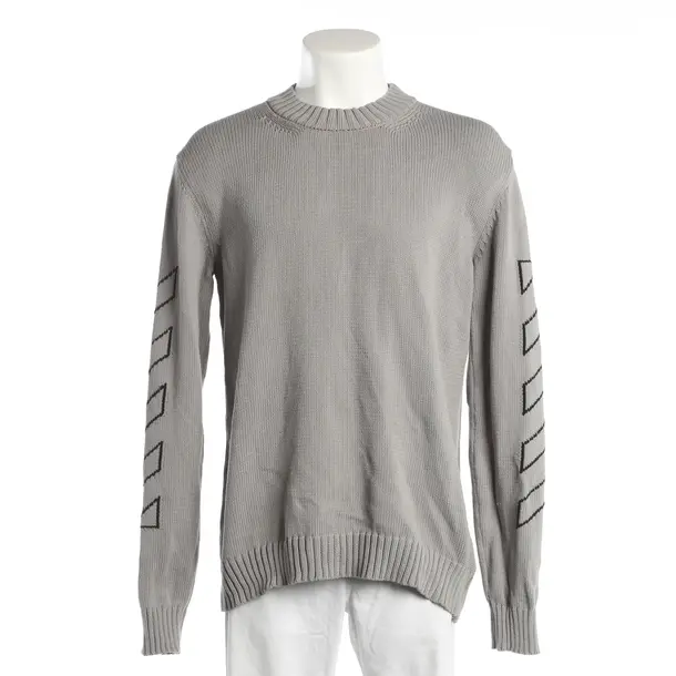 Pullover, in Grau, Baumwolle, Off-White