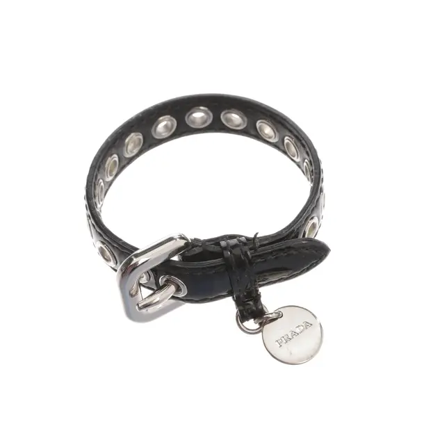 Bracelet, in Black, Leather, Prada