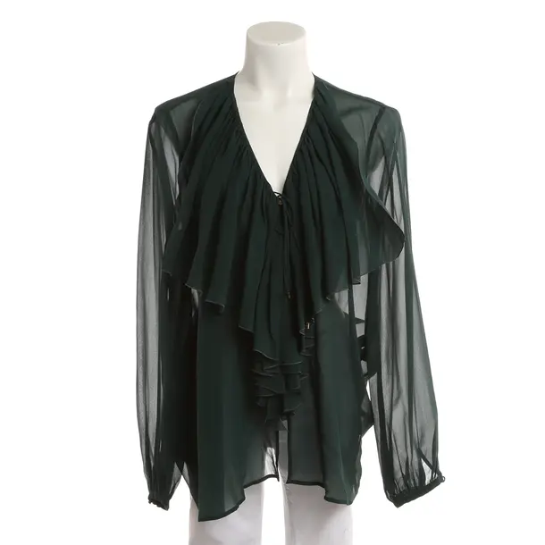 Blouse, in Dark Green, Silk, Roberto Cavalli