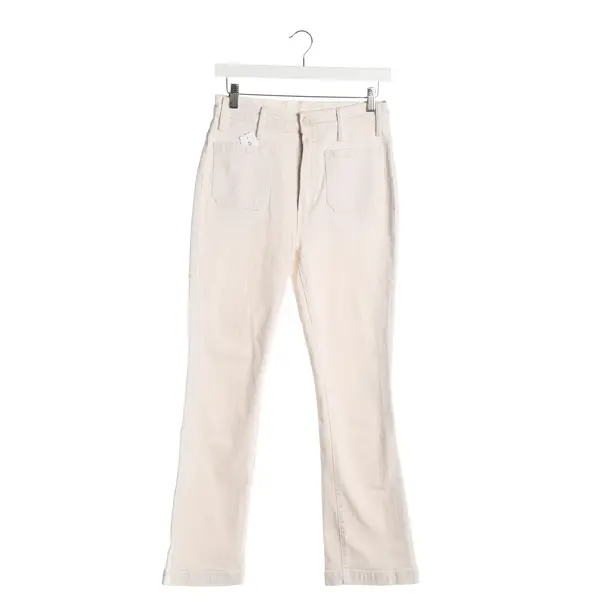 Flared Jeans, in Cream, Cotton, Mother