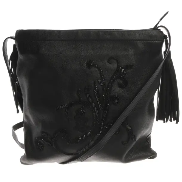 Schultertasche, in Schwarz, Leder, Ermanno Scervino