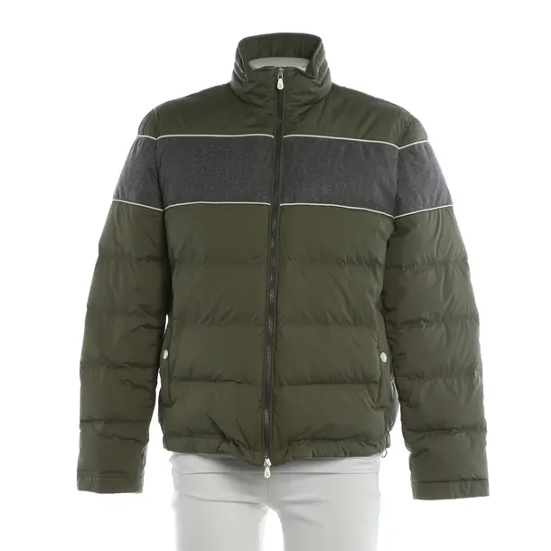 Mid-Season Jacket, in Green, Polyimide, Brunello Cucinelli