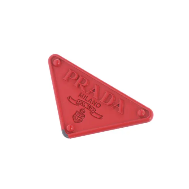 Brosche, in Rot, Metall (metallisch, metallisiert), Prada