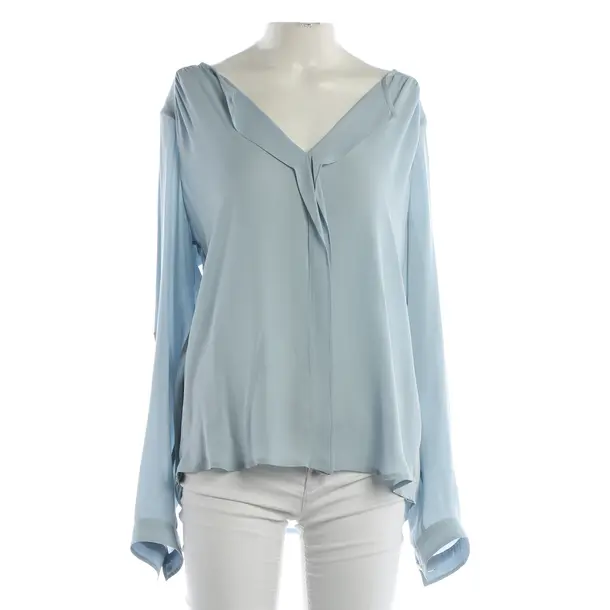 Blouse, in Light Blue, Silk, Closed