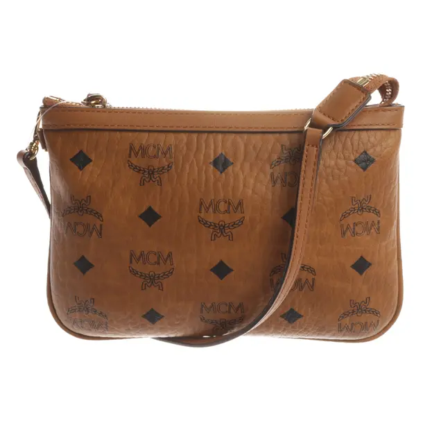 Clutch, in Hellbraun, Leder, MCM