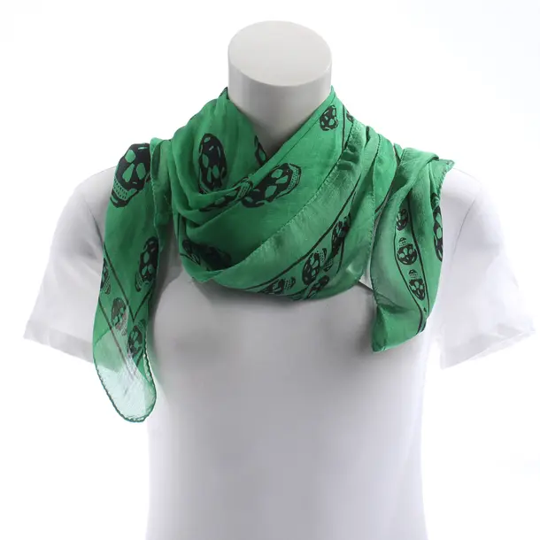 Shawl, in Green, Silk, Alexander McQueen