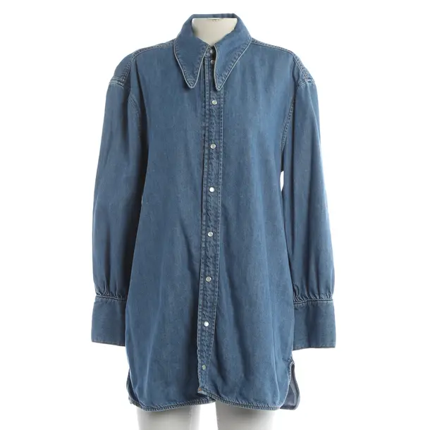 Blouse, in Blue, Cotton, Ganni