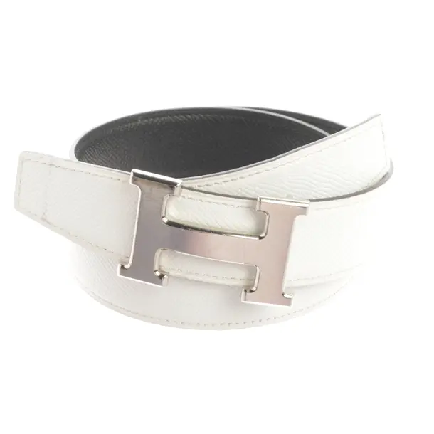 Belt, in White, Leather, Hermès