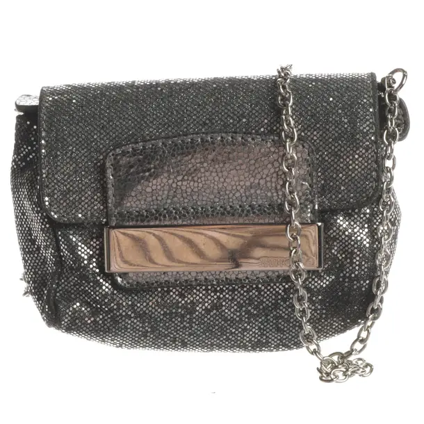 Abendtasche, in Silber, Leder, Jimmy Choo