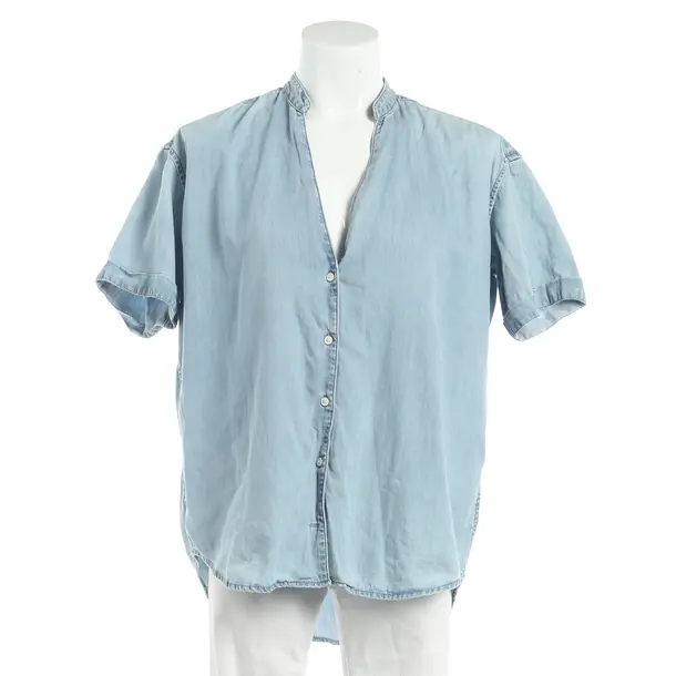 Blouse, in Light Blue, Cotton, Closed