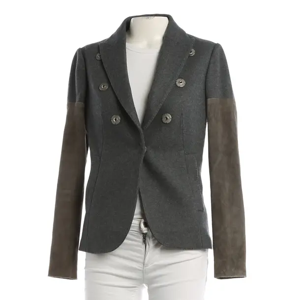 Blazer, in Gray, Silk, Brunello Cucinelli