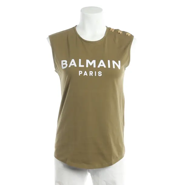 Top, in Olive Green, Cotton, Balmain