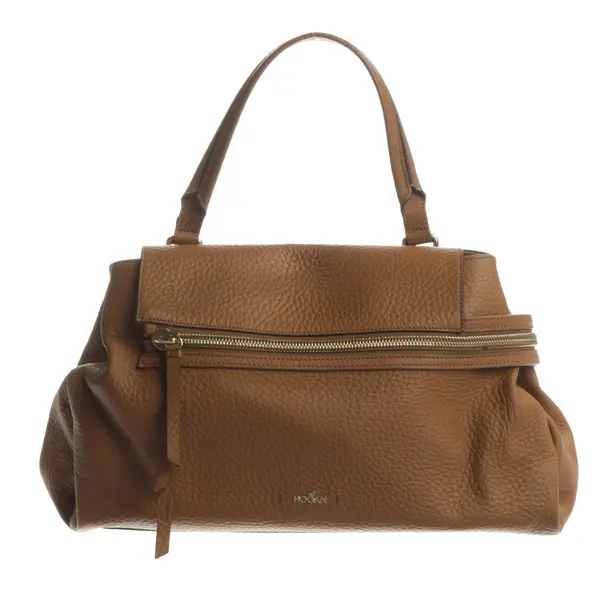 Handtasche, in Hellbraun, Leder, Hogan