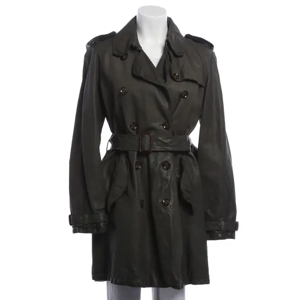 Cappotto in pelle, in Verde scuro, Pelle, Burberry Londra