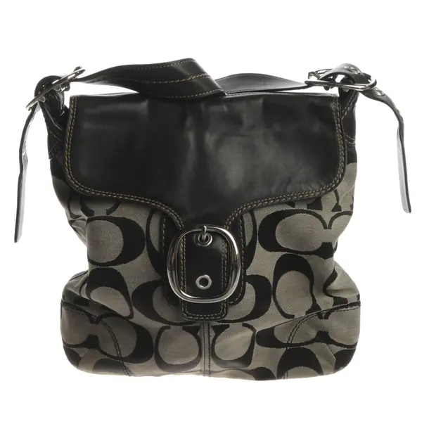 Schultertasche, in Beige, Baumwolle, Coach