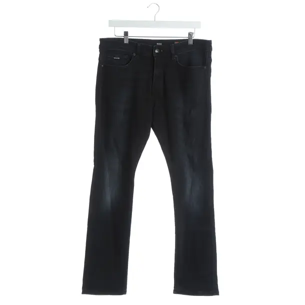 Straight Fit Jeans, in Black, Cotton, Hugo Boss Black Label