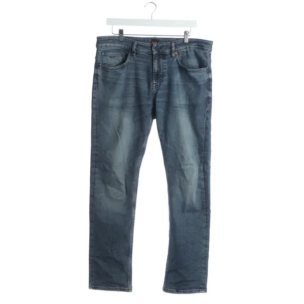 Straight Fit Jeans, in Blue, Cotton, Hugo Boss Orange