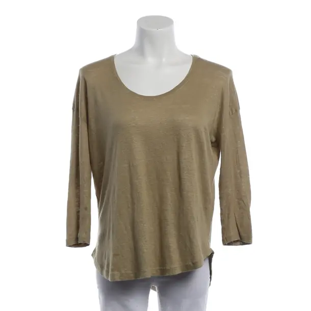 Long Sleeve Shirt, in Olive Green, Linen, Closed