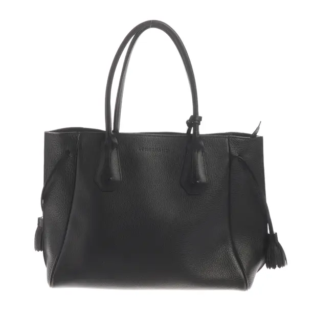 Shopper Bag, in Black, Leather, Longchamp