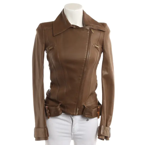 Lederjacke, in Braun, Leder, Gucci