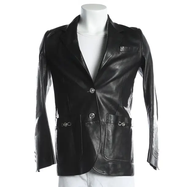 Lederjacke, in Schwarz, Leder, Versace