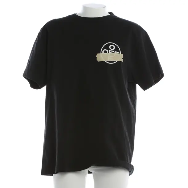 T-Shirt, in Black, Cotton, Off-White