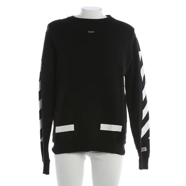 Sweatshirt, in Black, Cotton, Off-White