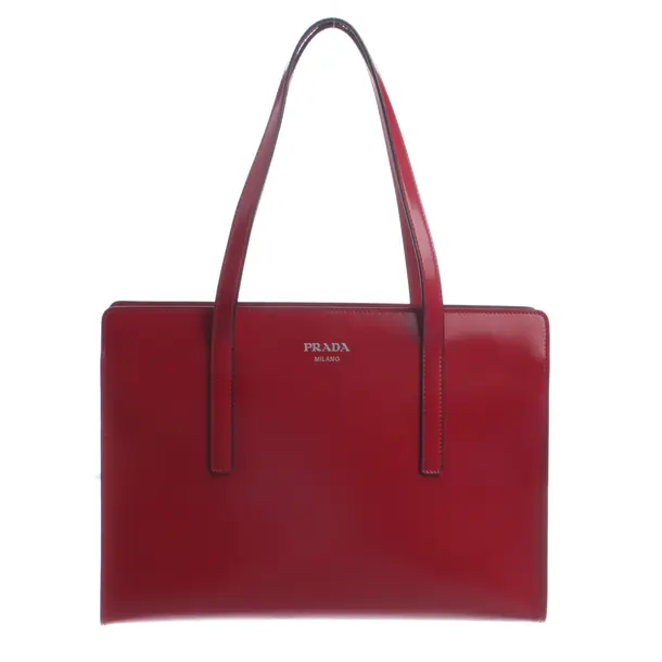 Shoulder Bag, in Red, Leder, Prada