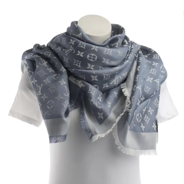 Schal, in Blau, Seide, Louis Vuitton