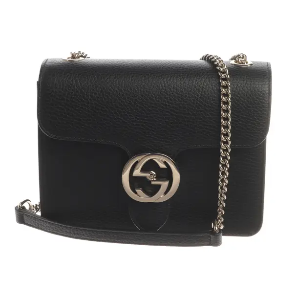 Schultertasche, in Schwarz, Leder, Gucci