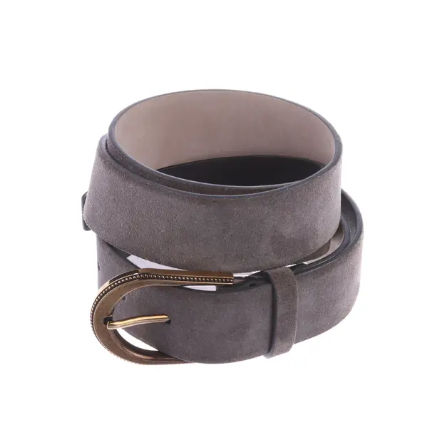 Belt, in Gray, Leather, Brunello Cucinelli