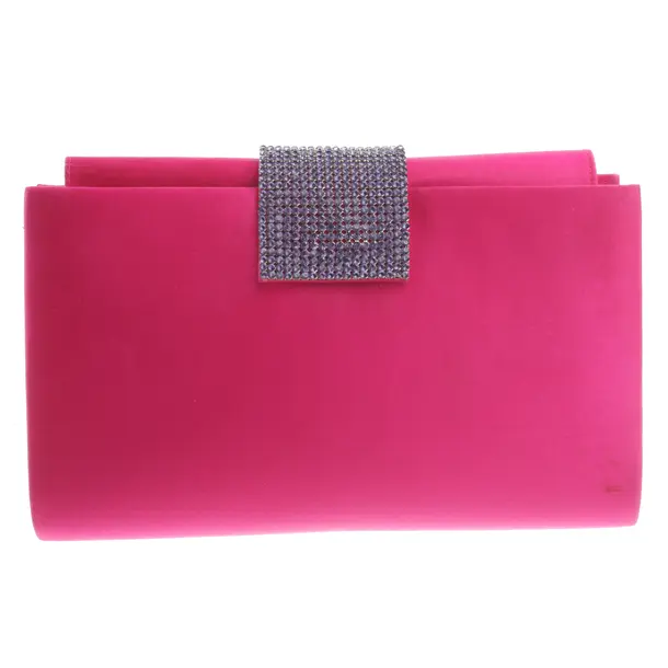 Clutch Bag, in Pink, Cotton, Swarovski