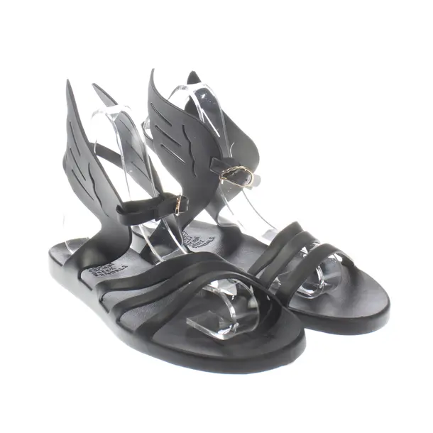 Riemchensandalen, in Schwarz, Ancient Greek Sandals
