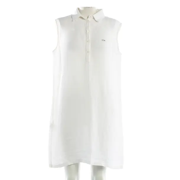 Dress, in White, Linen, Lacoste