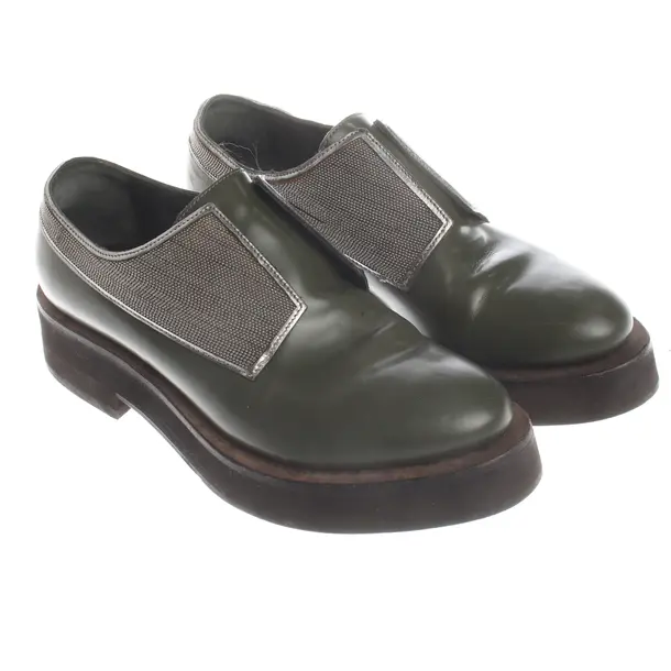 Flats, in Dark Green, Brunello Cucinelli