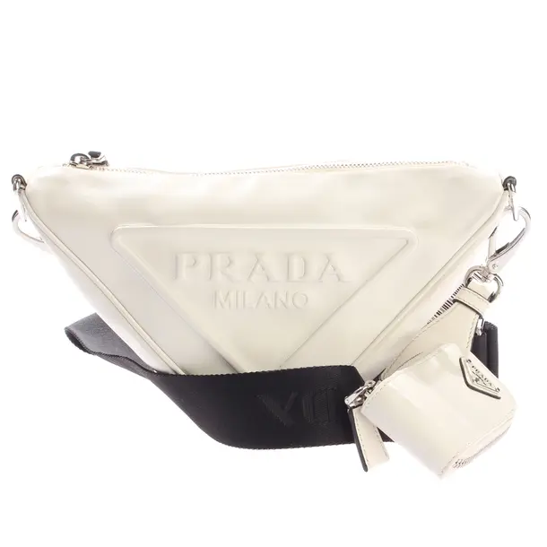 Shoulder Bag, in Beige, Leather, Prada