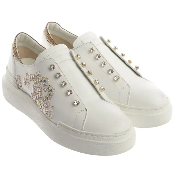 Sneaker, in Weiß, Roberto Cavalli