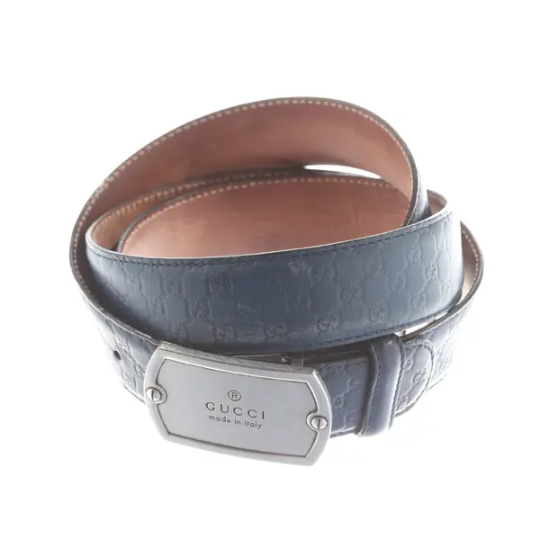 Belt, in Blue, Leather, Gucci