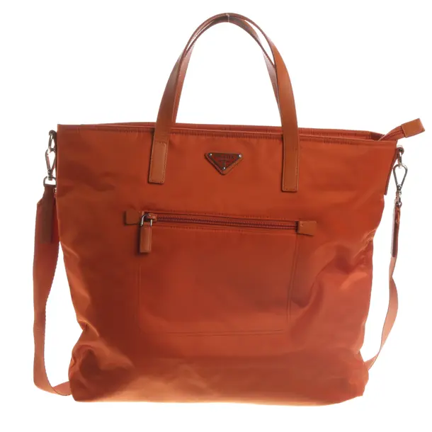 Handbag, in Orange, Polyamide, Prada
