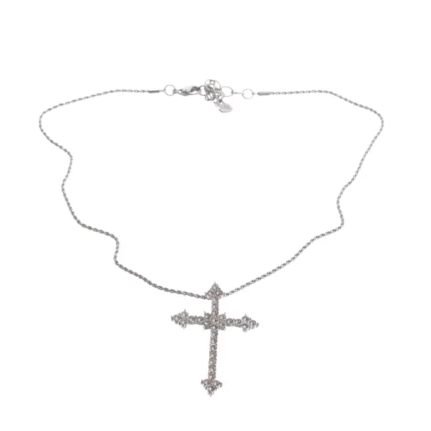 Necklace, in Silver, Metal (metallic, metallized), Swarovski